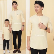 KURTA KUNING CAIR AYAH ANAK | KURTA LENGAN 3 SUKU DEWASA / BUDAK LELAKI | KURTA MURAH | KURTA ADAM |