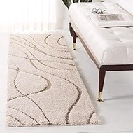 A R Creations® Polyester Shaggy Bedside Runner, Soft Indoor Modern Shaggy, Soft Rugs for- Living Roo
