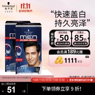 施华蔻（Schwarzkopf）男仕染发霜2.0自然黑*2(男士专用染发剂染发膏 染黑盖白发显色快)