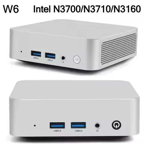 SZBOX W6 Intel N3700/N3710/N3160 Mini PC DDR 2*SATA SSD Wifi BT Pocket Office Computer Windows 10 De