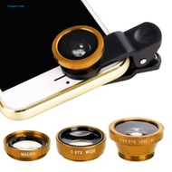 3 in 1 Mobile Phone Fish Eye Super Wide Angle Macro Camera Lens Kit with Clip