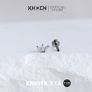 (1 Piece) Small 3-beam Stone Earrings - Titanium F136 - Earrings store