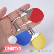 UMISTYDREAMUM9U Table Tennis Ball Keychain, 7 Colors Ball Sports Fans  Pong Racket Pendants, Cute Mi