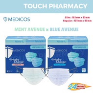 MEDICOS (NEW) Slim/Regular Fit Size 165/175 HydroCharge 4ply Surgical Face Mask TARO DUO / MINT DUO / PINK DUO / AVENUE DUO 50’s