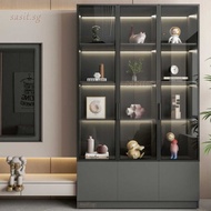 SJY Home Living Room TV Display Cabinet Glass Storage Cabinet Wall Mounted Storage Cabinet Bag Stora