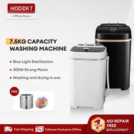 HODEKT 7.5KG Mesin Basuh Family Mini Washing Machine, Large Capacity, Washing Weight, Blue Light Ste