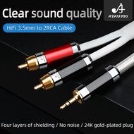 ATAUDIO HIF RCA Cable Stereo 2RCA to 3.5mm Audio Cable AUX RCA Jack 3.5 Y Splitter for Amplifiers Audio Home Theater Cable RCA