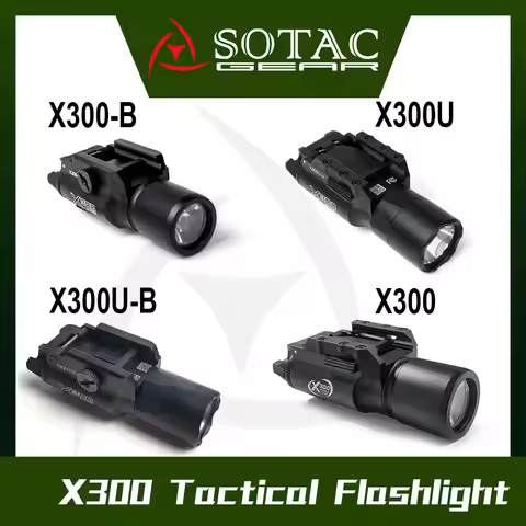 SOTAC X300/X300U/X300-B/X300U-B Tactical Flashlight X300 Ultra Scout LED Light Constant/Momentary Fo