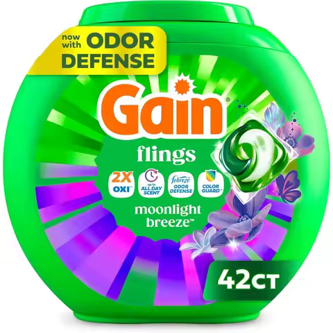 4-in-1 Laundry Detergent Pods Pacs with Odor Defense and Color Guard, Moonlight Breeze Scent for Cle