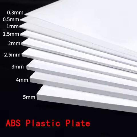 0.5/0.8/1/1.5/2/3/4/5mm White ABS Plastic Plate Sheet For Home DIY Model Making Material 10x20cm 20x