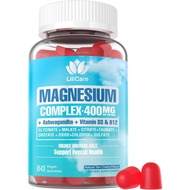 Sugar Free Magnesium Complex for Women, Calm Magnesium Gummies for Adults 400mg, Magnesium Glycinate