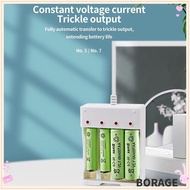 BORAG AA / AAA Battery Charger 4 Slot Rechargeable Adapter USB Battery Charger