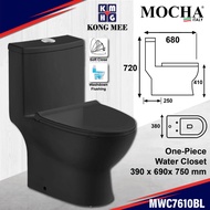 Mocha Italy High Quality One-Piece WC Black Jamban Hitam Toilet Bowl Mangkuk Tandas Duduk 马桶 Toilet Seat Water Closet