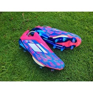F50+ Laceless FG Football Boots - Solar Blue White Solar Pink
