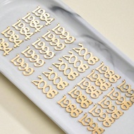 3pcs Elegant Minimalist Fashionable Gold Stainless Steel Year Pendant 1970-2024, Suitable For Neckla