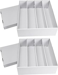 RLAVBL 2-Pack 3200 Count Trading Card Storage Box, 4 Row Cardboard Card Boxes with Dividers for Spor