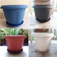 Liyong Flower Pot 32 + Coaster Set Plastic Pot 32 Coaster Set