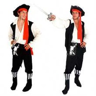 Adult Men's Pirate Cosplay Costume, Captain Jack Sparrow Style, Halloween Party Costume Set