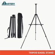 Artery Tripod Easel Stand | Expandable Metal Easel For Ads Display & Drawing (Black or Silver)
