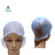 T&O Silicone Hair Styling Coloring Cap + Hook Needle Color Dye Highlighting Dye Cap