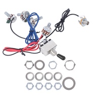 Guitar Wiring Harness Kit Prewired 3 Way Switch 2V2T1J for Electric Wire AccessoriesBlack