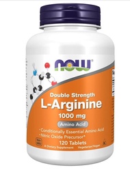 L-Arginine Double Strength 1,000mg NOW FOODS 120 tablets Exp Aug 2027