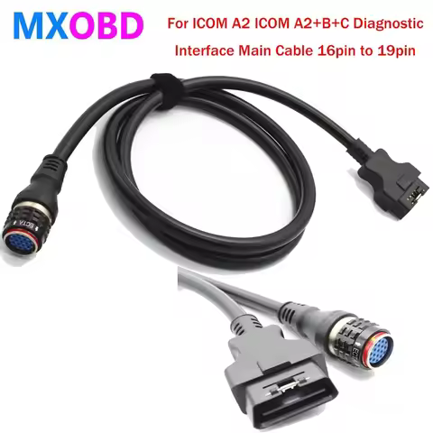For BMW ICOM A2 ICOM A2+B+C Diagnostic Interface Main Cable 16pin To 19pin Car Connector Cable A2 Te