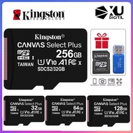 Kingston 16GB การ์ดหน่วยความจำ TF การ์ด32GB 64GB โทรศัพท์ Android แท็บเล็ตกล้องเฝ้าระวังการ์ดหน่วยความจำความเร็วสูงอ่าน100M การ์ดสวิตช์ SDCS2การ์ด SD 128GB 256GB 512GB เครื่องบันทึกการขับขี่ Flash Card Universal Micro SD Card ยี่ห้อใหม่ A1 UHS-I Speed Cla