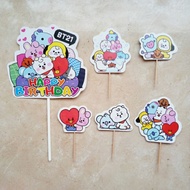 Topper toper decoration skewer cake rice cake tumpeng birthday happy birthday character bt21 bt 21 p