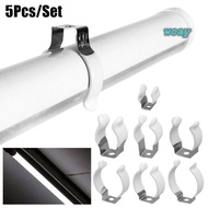 WOAY 5Pcs Spring Terry Clip, Fixing Clips Base Tool Lamp Tube Clip,  With Rubber Protection Clamp Ho