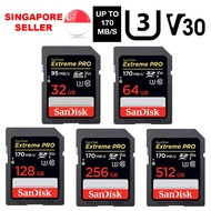 [SG] SanDisk Extreme PRO SD Card Class 10 32GB - 64GB - 128GB - 256GB- 512GB R-up to 170MB-s Memory Card