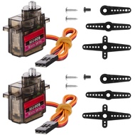 2 Pcs MG90S 9g Micro Servo Motor Metal Gear Micro Servos Replace SG90 for Smart RC Robot Helicopter