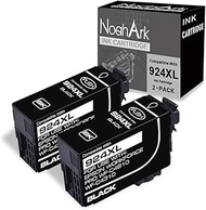NoahArk 2 Packs 924XL Remanufactured Ink Cartridge Replacement for Epson 924 T924XL High Yeild for E