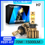 Novsight Newest F03Y H7 LED Headlight Bulb 3000K Yellow Light LED Lights for Car High/Low Beam Fog L