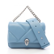 【二手】BVLGARI(Bulgari) Serpenti Forever Cabochon Mini 兩用手提包，藍色皮革，Serpenti Forever Cabochon Mini 單肩包