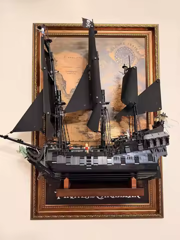 Only Wall Mount Display for LEGO 10365 MOC Pirates Of The Caribbean Ship Revenge Warship Black Pearl