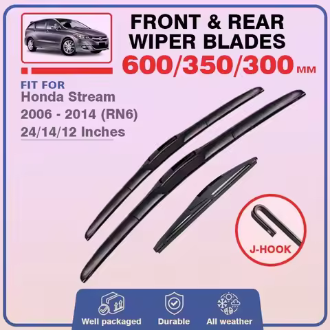 For Honda Stream 2006 - 2014 RN6 Front Rear Wiper Blades Windshield Windscreen Car Accessories Refil