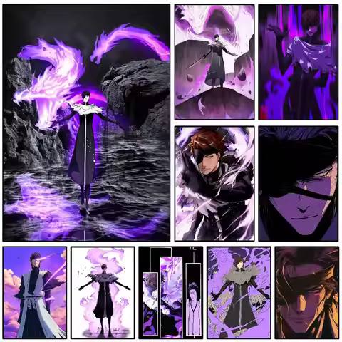 Purple S-Sosuke A-Aizen Poster Art with prints Home bedroom living room decoration gift