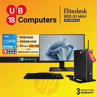 Hp Elitedesk 800 G1 Mini Full Set Desktop,  i5 4th Gen, Windows 10 Pro, MS Office with 19inch Monitor (Free Wifi-Adaptor)