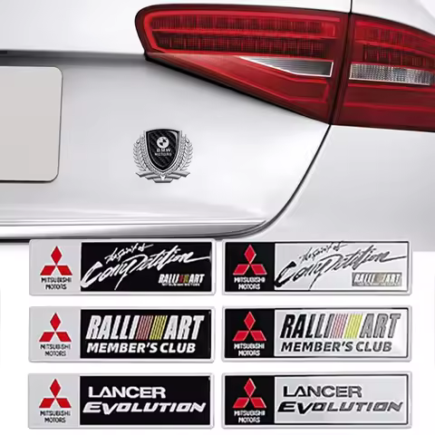 3D Metal Car Body Side Emblem Sticker Trunk Badge Decal for Mitsubishi Lancer EX Outlander Pajero AS