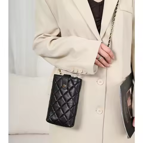2025 New Arrival Genuine Leather Cross-body Phone Bags Women Mini Shoulder Bag Fashion Chain Sheepsk