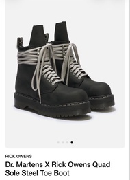 Rick Owens Dr. Martens Quad Sole Steel Toe Boot