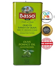 Dầu oliu (ô liu) pomance Basso 5L nhập khẩu (Basso Italia olive pomance oil 5000ml) Hàng EUfood chín