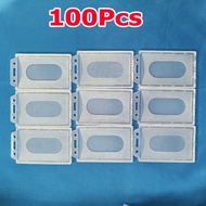 100Pcs Vertical Hard Plastic ID Badge Holder Card Multi Transparent Office Travel Transparent ID Car