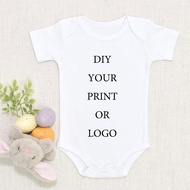 Diy your print or LOGO newborn body short sleeve breathable body casual harajuku simple custom text baby romper KVJA
