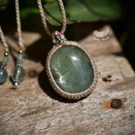 銀色剛玉★藍寶石編繩墜飾 347