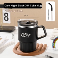 KUESICR B1T1 500ml 304 Stainless Steel Coffee Mug with Lid &amp Handle Double Wall Insulated Travel 