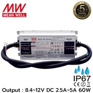XLG-75-12-A LED DRIVER 2.5~5AMP 8.4~12VDC  60W LED DRIVER ยี่ห้อมินเวล แอลอีดีไดรเวอร์  IP67 รุ่นกัน