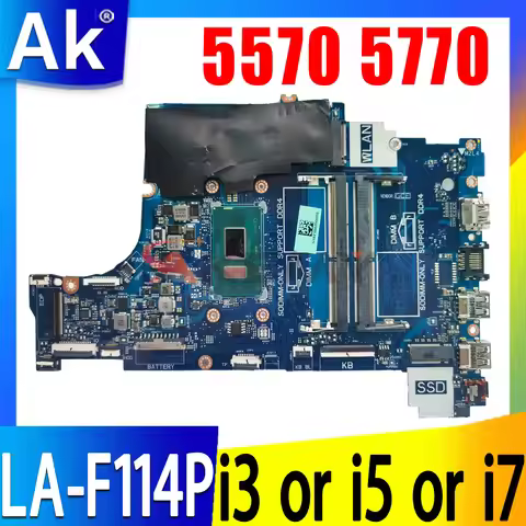 For Dell Inspiron 15 5570 5770 Motherboard LA-F114P 4415U i3 i5 i7 6/7/8th Gen 0M39NY 06PT7V 0H0WK9 