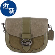 近新 Coach Georgie系列 馬車logo墨綠色馬鞍包 010100001784 再生工場 04